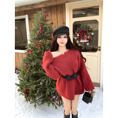 批发实拍实价 蝴蝶结收腰毛衣女秋冬季慵懒风<b class='q'>宽松</b>内搭针织上衣