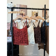 批发实拍实价 浪漫性感鱼骨吊带一体杯防走光小胸聚拢磨绒<b class='q'>打底</b>背心