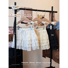 批发现实拍实价 春夏重工韩系甜美减龄温柔风蛋糕裙高腰显瘦A字裙