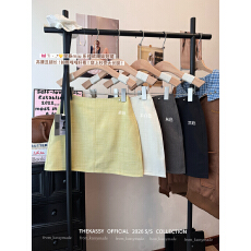 批发现实拍实价 春夏新款西装纯色简约小标半身裙洋气减龄<b class='q'>短裙</b>