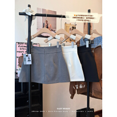 批发现实价实拍 春夏新款复古辣妹A字包臀短裙高腰百搭包臀半身裙裤裙