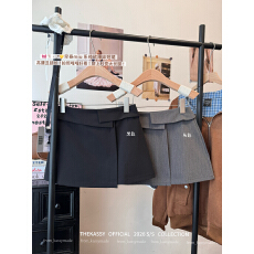 现实价实拍 春夏新款式辣妹设计感修身西装料防走光短裙半身裙