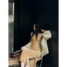 批发PAPERLLL辛间新中式禅意套装休闲罩衫设计感旗袍吊带连衣裙女长裙