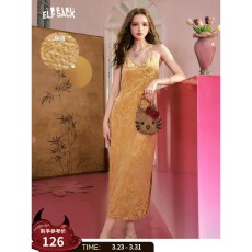 批发妖精的口袋新中式国风旗袍改良吊带连衣裙女2026夏新款设计感裙子