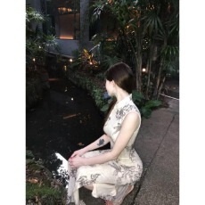 批发新中式复古印花旗袍无袖连衣裙女夏季纯欲性感修身包臀开叉长<b class='q'>裙子</b>