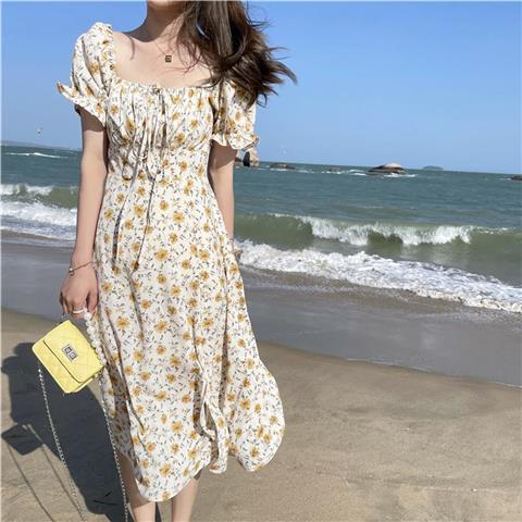 짧은 치마 부드러운 바람 작은 대중 여름 새로운 레트로 작은 키 달콤한 미국 칼라 반팔 꽃무늬 점프 슈트