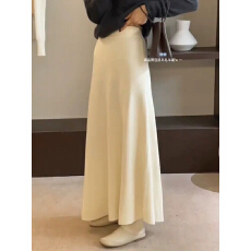 批发羊毛针织半身裙女秋冬加长高个子法式气质温柔显瘦羊绒a字裙长裙