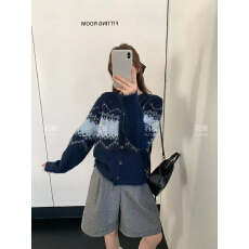 批发费尔岛系列正肩毛衣外套女2025秋冬新款宽松慵懒<b class='q'>马海毛</b>针织<b class='q'>开衫</b>