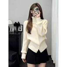 秋冬新款高领软糯保暖毛衣女慵懒风高级感内搭洋气减龄针织衫上衣