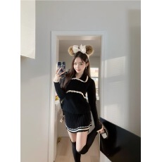 批发韩系COOLLINE林子熙月光童话多色少女感羊绒纱针织衫<b class='q'>半身裙</b>套装女