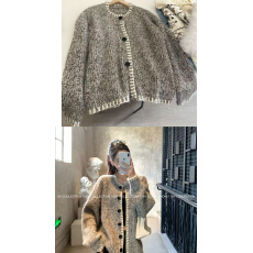 批发GV大白哥Cozy廓形棒针羊毛混色松弛毛衣<b class='q'>外套</b>秋冬<b class='q'>女</b>装<b class='q'>新款</b>慵懒上衣