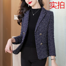 批发小香风粗花呢毛呢外套女春秋<b class='q'>韩版</b>气质修身小个子短款西装呢子大衣