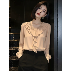 批发法式漂亮荷叶边<b class='q'>衬衫</b>女春季2026年新款时尚小众<b class='q'>衬衣</b>高端超好看小衫