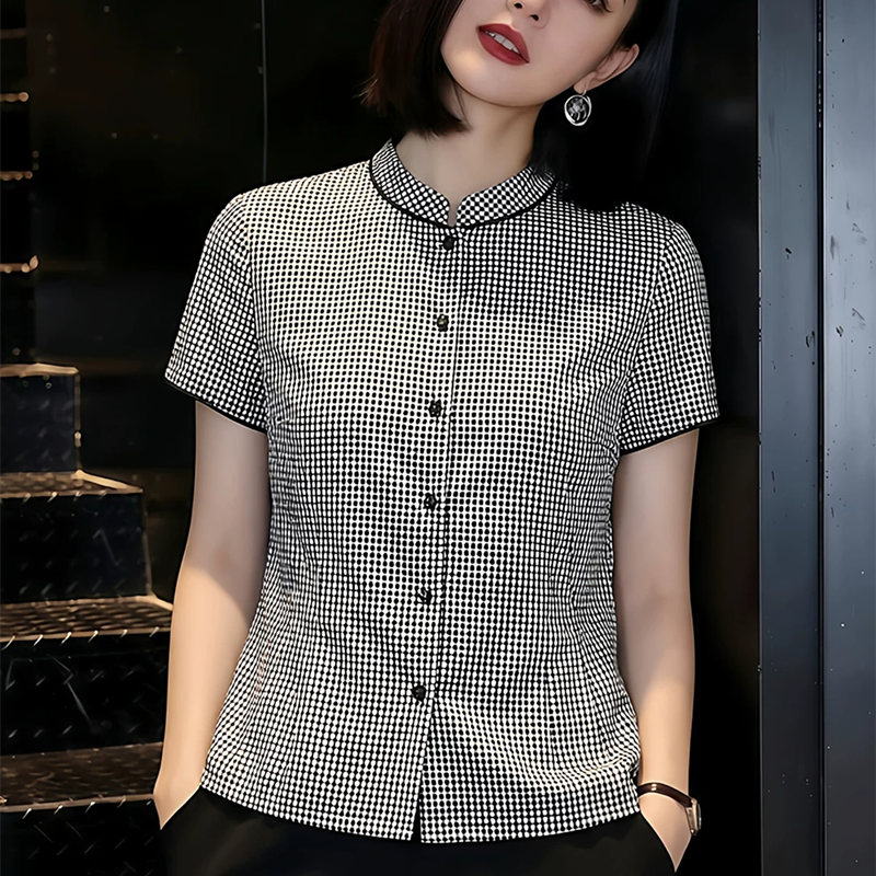 미니멀리즘 바람 다용도 슬림해 보이는 거품 소매 화이트 반팔 셔츠 로드 중 여름 2026 슈퍼 화재 연령 감소 맨위 빅 사이즈 여성 의류