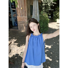 批发实拍实价 甜美露肩无袖背心<b class='q'>娃娃领</b>法式外穿上衣+花边蛋糕半身裙