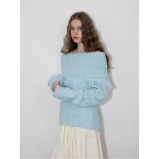 批发in modo diverso<b class='q'>原创</b><b class='q'>设计</b>感秘鲁羊驼毛菱形绞花两穿宽松流苏毛衣