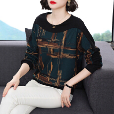 批发妈妈秋装长袖针织上衣服洋气减龄中老年女装<b class='q'>春</b>季薄款打底小衫