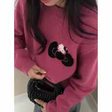 批发韩系h.one家<b class='q'>正品</b>2025秋冬新款羊毛kitty少女毛衣