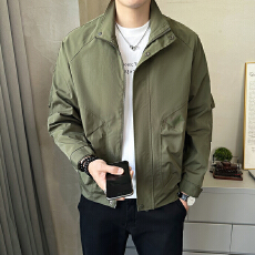 批发秋冬新款男士外套加棉加厚立领工装夹克时尚潮流百搭帅气休闲棉衣