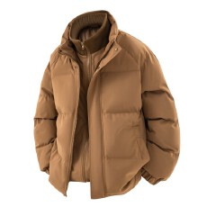 批发冬季宽松休闲韩版立领情侣百搭上衣假两件男女外套保暖棉衣棉服