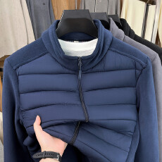 批发冬季男士立领保暖夹克衫纯色中青年内搭防寒外套高端户外衣棉衣