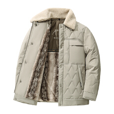 批发中年男士冬季加绒加厚棉衣爸爸冬装外套羽绒棉服可脱卸领爷爷棉袄