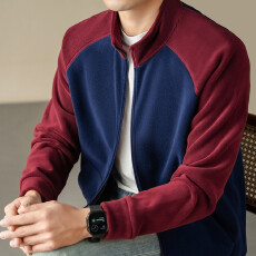 批发抓绒立领卫衣男拉链开衫外套秋冬男装双面澳绒加厚摇粒绒夹克外穿