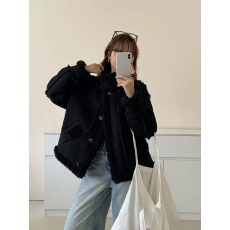 批发<b class='q'>韩国</b>东大门女机车立领短款仿皮毛一体外套通勤气质<b class='q'>上衣</b>女秋季新款