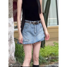 批发假两件破洞牛仔裙裤<b class='q'>女</b>2026夏季新款梨形身材高腰显瘦宽松毛边<b class='q'>短裤</b>