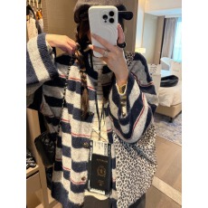 批发条纹宽松毛衣开衫外套女2025秋新款慵懒风时髦减龄针织上衣