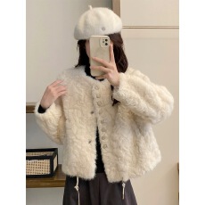 批发羊羔毛短外套女小个子2025秋<b class='q'>冬</b>新款高级感时尚洋气小香风皮草上衣