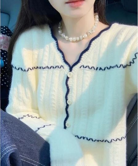 한 부서 느긋한 바람 부드러운 찹쌀 스웨터 여자 봄 가을 새로운 루즈핏 슬림해 보이는 니트 스웨터 재킷 맨위 고급 센스 오픈 가디건