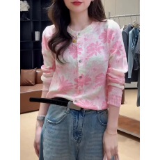 批发甜美温柔风圆领长袖<b class='q'>针织</b>衫女2026春季新款设计感减龄显瘦<b class='q'>开衫</b>上衣