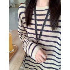 批发薄款莱赛尔<b class='q'>条纹</b><b class='q'>长袖</b><b class='q'>t</b><b class='q'>恤</b>女春夏新款慵懒风防晒针织衫显瘦百搭上衣