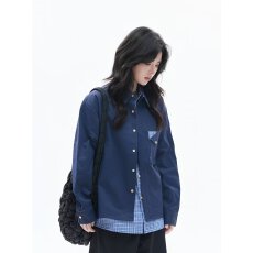 批发假两件<b class='q'>衬衫</b>拼接格子2026前卫春夏<b class='q'>长袖</b><b class='q'>衬衫</b>宽松<b class='q'>情侣</b><b class='q'>休闲</b>百搭<b class='q'>衬衣</b>