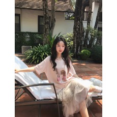 官图 21支纯棉-210克100%棉 2026年春夏装短袖T恤女韩版印花