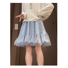 批发粉色波点蛋糕裙女夏小个子a字中裙高腰显瘦蓬蓬半身裙