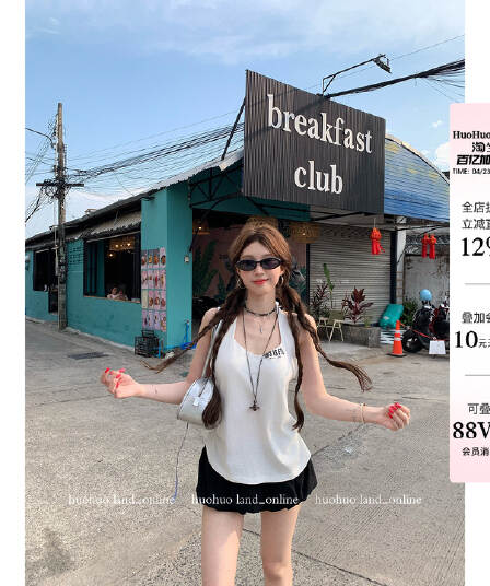 huohuo 수퍼 모델 슬립 2026 봄 여름 새로운 여성 프로 피부 루즈핏 행침 목 백리스 슬립