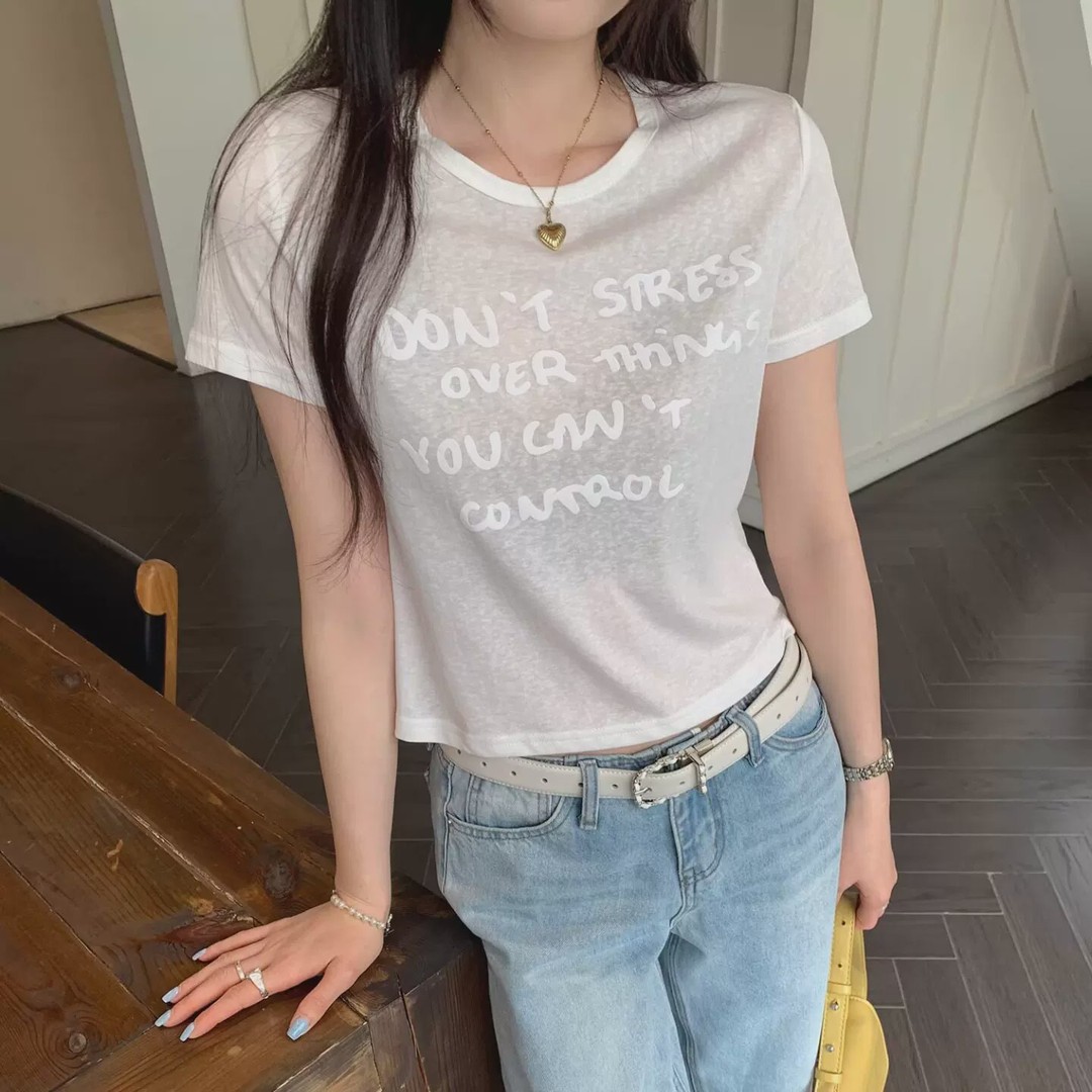 라이 경기 서울 66 집결하다 섬유 34 라이 경기 서울 눈꽃 면 핫걸 레트로 알파벳 쇼트 스타일 반팔 티셔츠 여성
