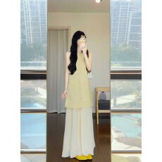 新品绝美轻熟小众不撞款巨好看春夏季海边度假风无袖设计女生裙子
