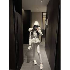 批发爆款必备蒙蒙真毛领腰带羽绒服