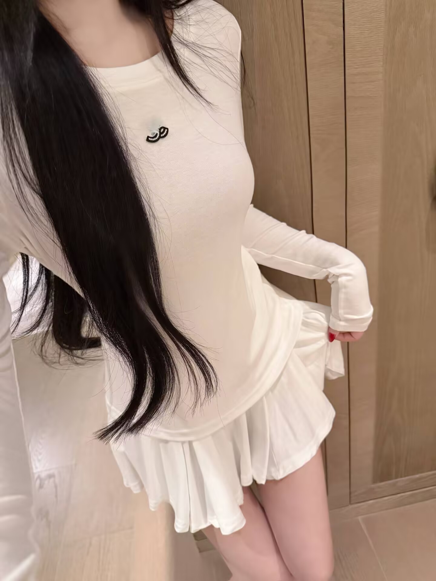 폭발 자수 알파벳 미니멀리즘 맨위 미니 스커트 연령 감소 섹션 세트