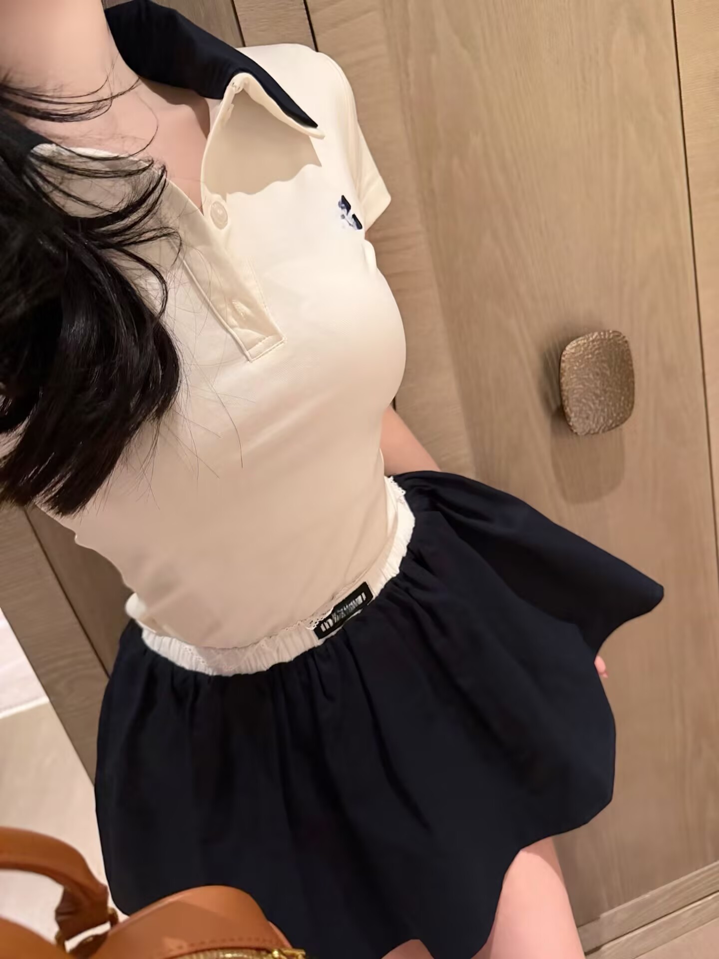폭발 미아오 부서 레이스 조각 연령 감소 센스 미니 스커트