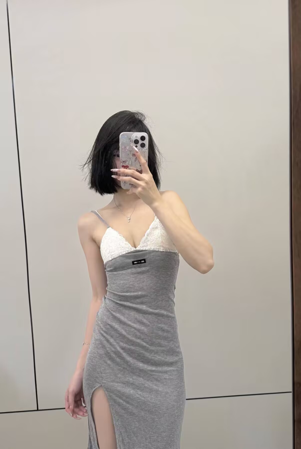 폭발 미아오 부서 알파벳 레이스 조각 순수한 욕망 드레스