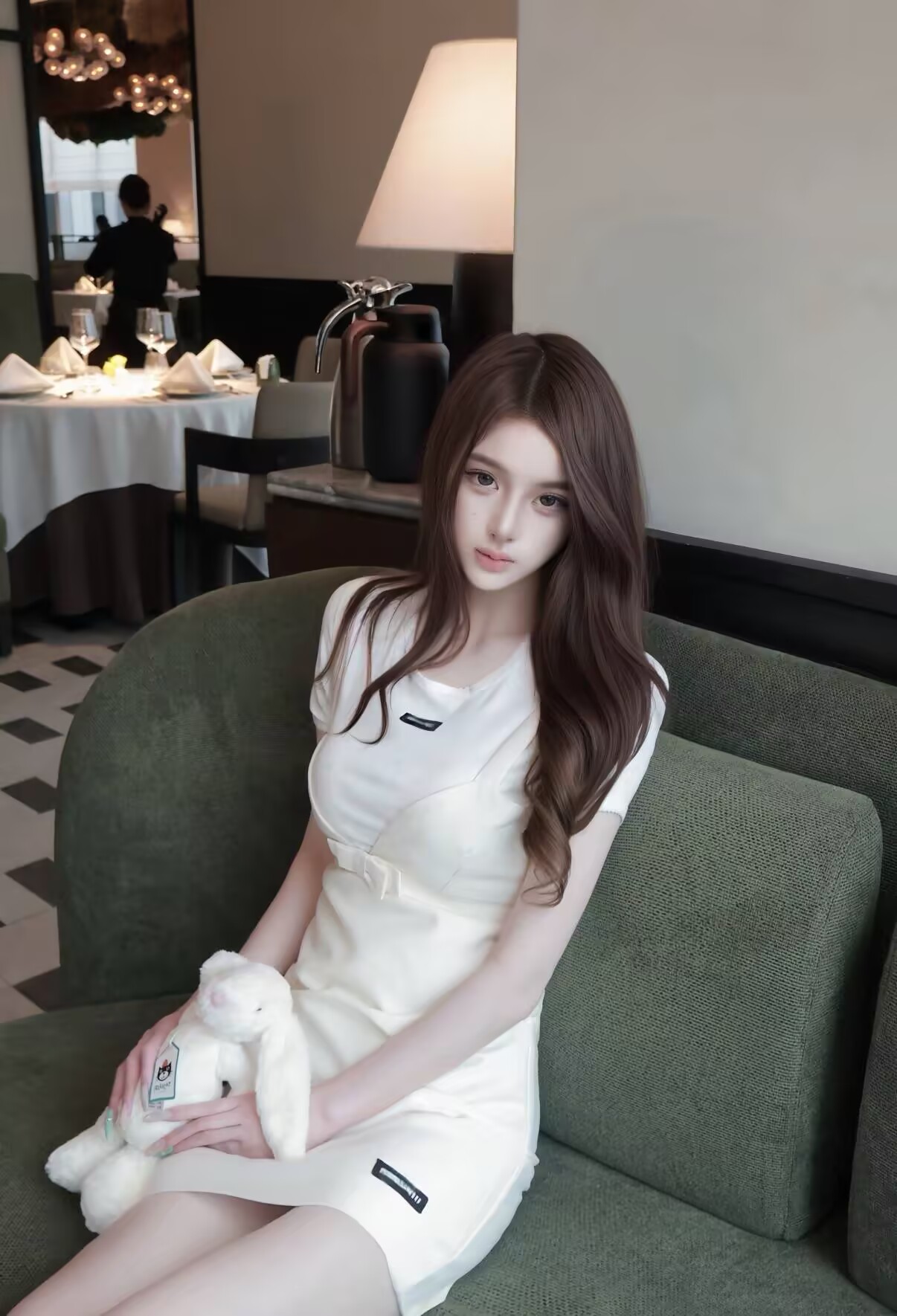 폭발 미아오 부서 나비 매듭 드레스 반팔 투피스 세트