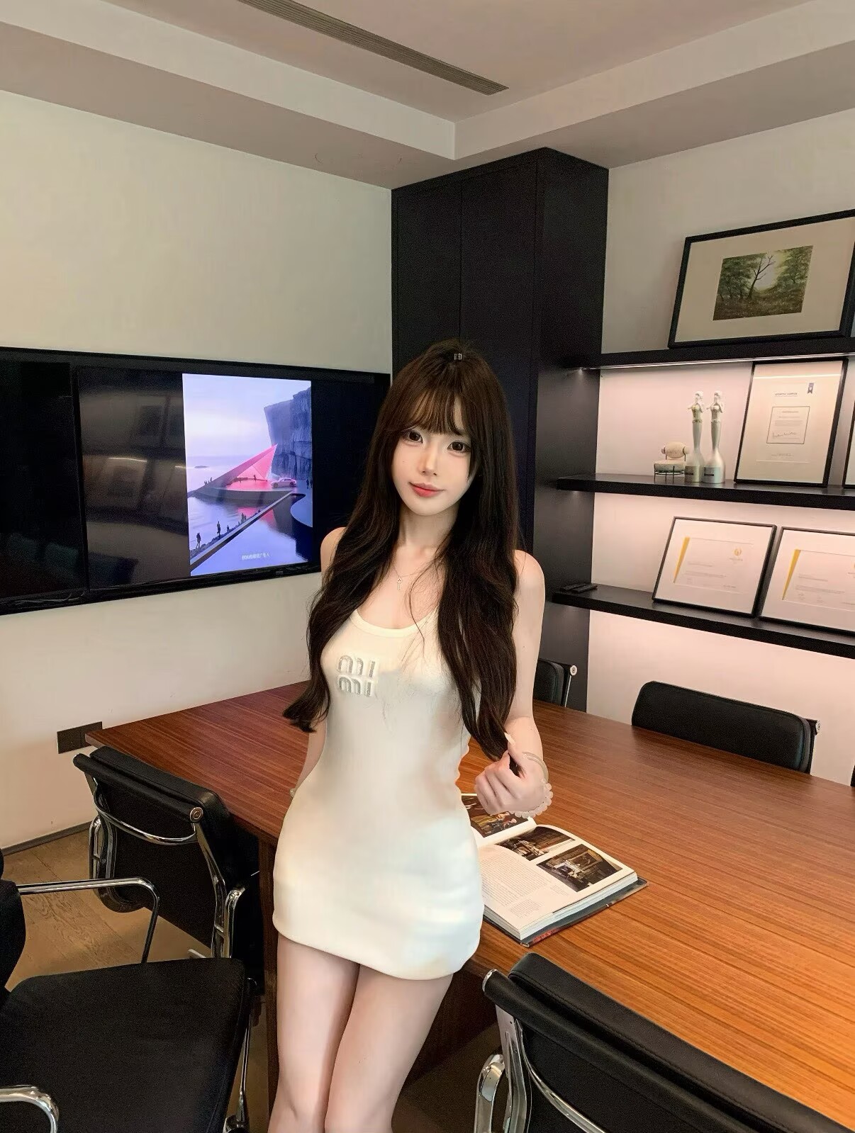 폭발 질감 오류 부서 알파벳 니트 드레스