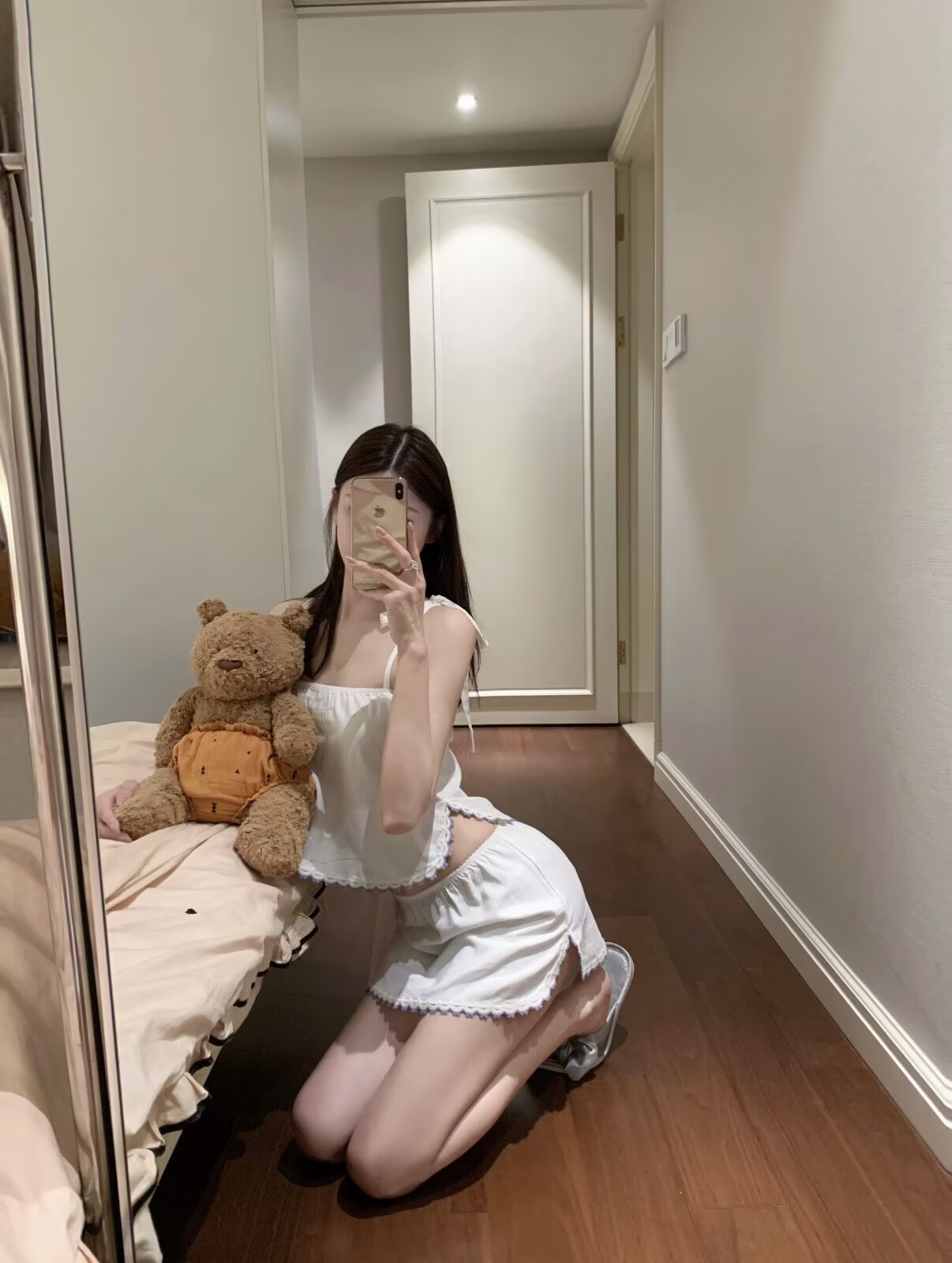 폭발 오류 부서 자수 알파벳 레이스업 맨위 반신 치마 세트