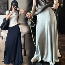 批发现~孕妇氛围感新款后开叉垂感松弛可调节半身裙