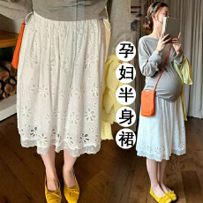 批发孕妇新款百搭镂空绣花韩系百搭孕妇半身中裙