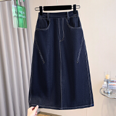 批发实拍春夏新款<b class='q'>大码</b>宽松休闲中长款牛仔半身裙胖MM简约<b class='q'>韩版</b>女半身裙